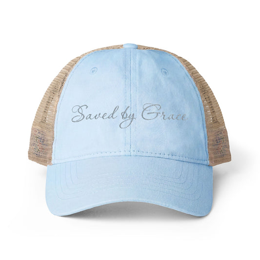 Saved by Grace Women's Washed Mesh-Back Cap