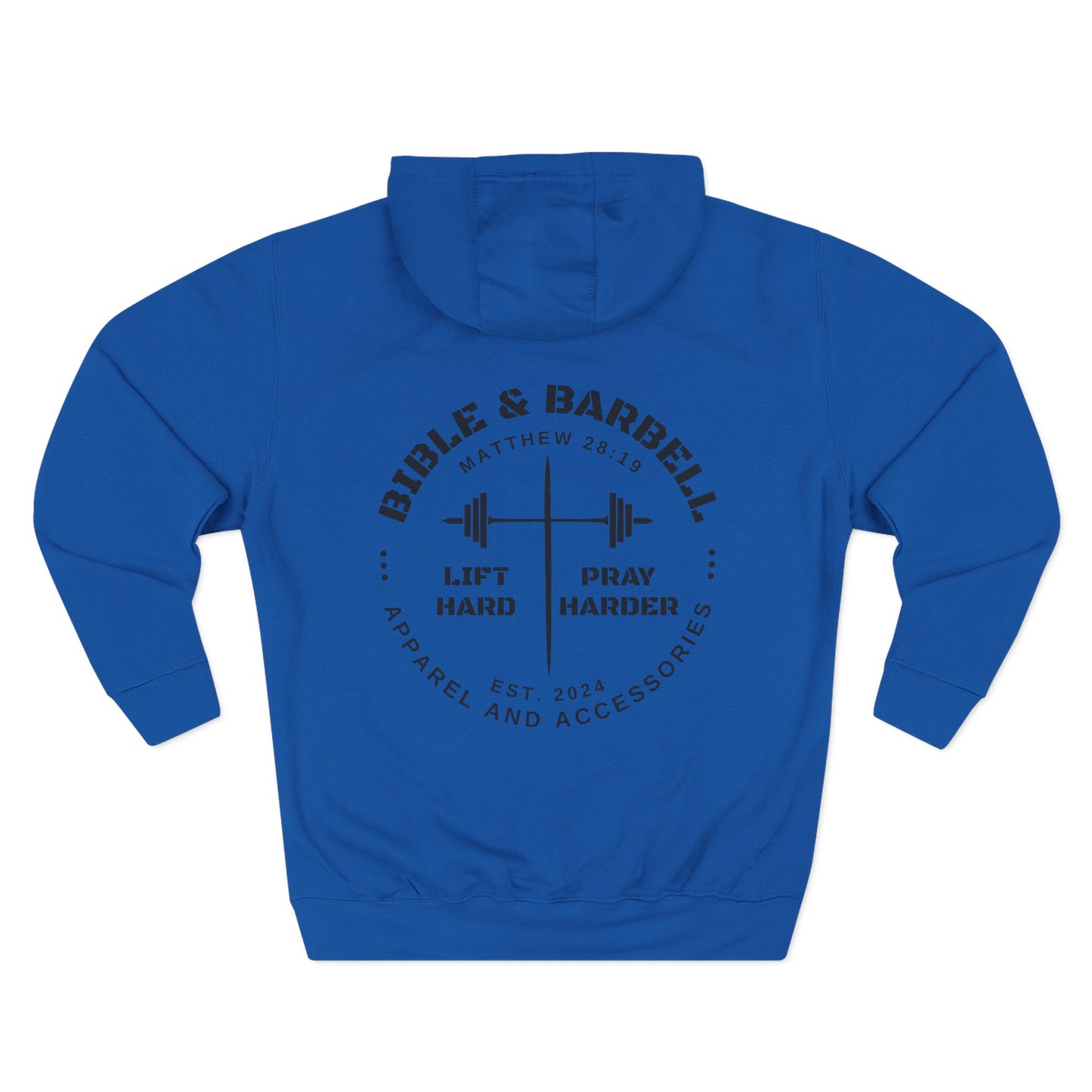 Bible & Barbell Logo Fleece Hoodie | Fitness Gift | Gym Apparel | Christian Hoodie | Workout Wear