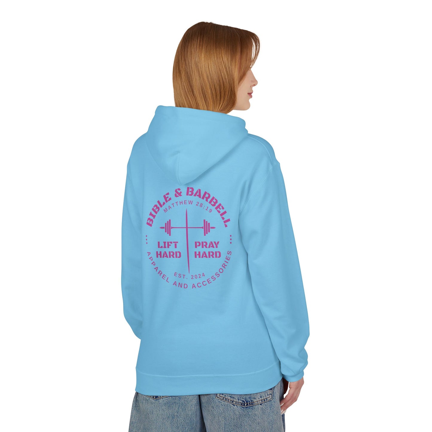 Bible & Barbell Pink Logo Hoodie