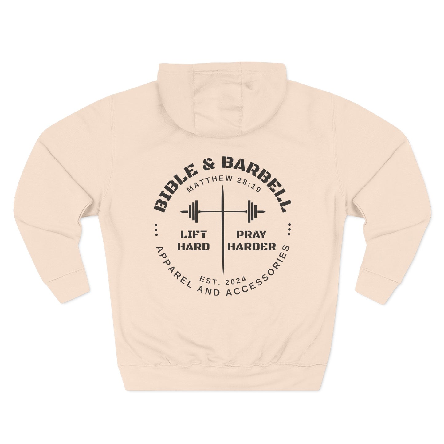 Bible & Barbell Logo Fleece Hoodie | Fitness Gift | Gym Apparel | Christian Hoodie | Workout Wear