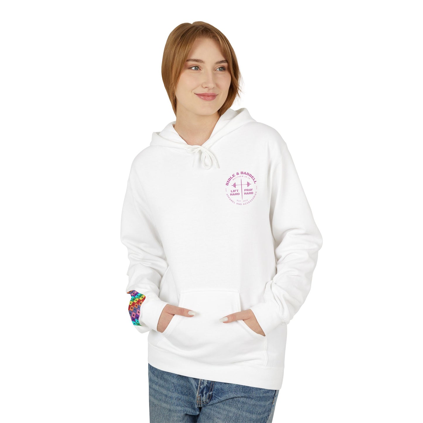 Bible & Barbell Pink Logo Hoodie