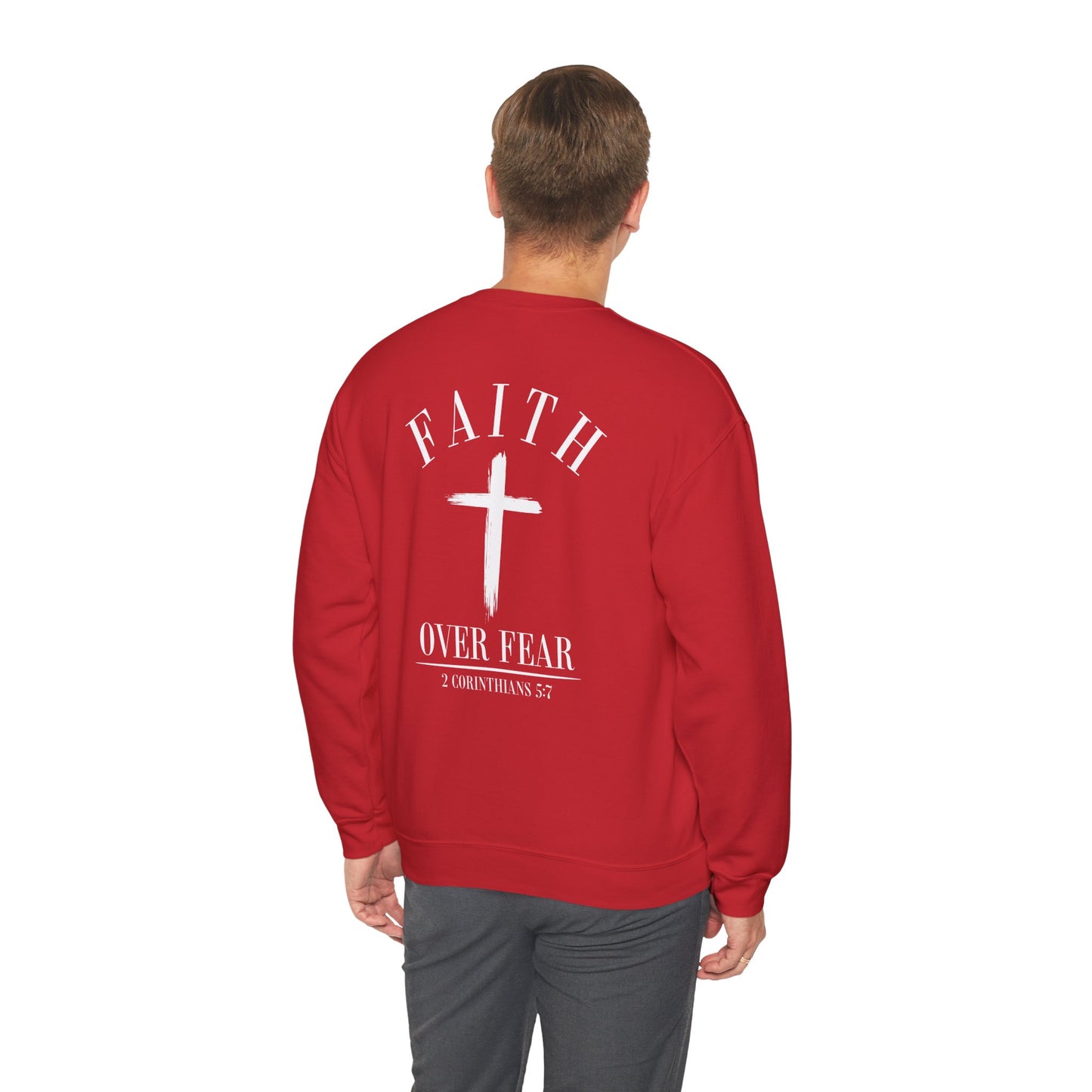 Faith Over Fear Crewneck Sweatshirt — Faith Christian Cross Pullover