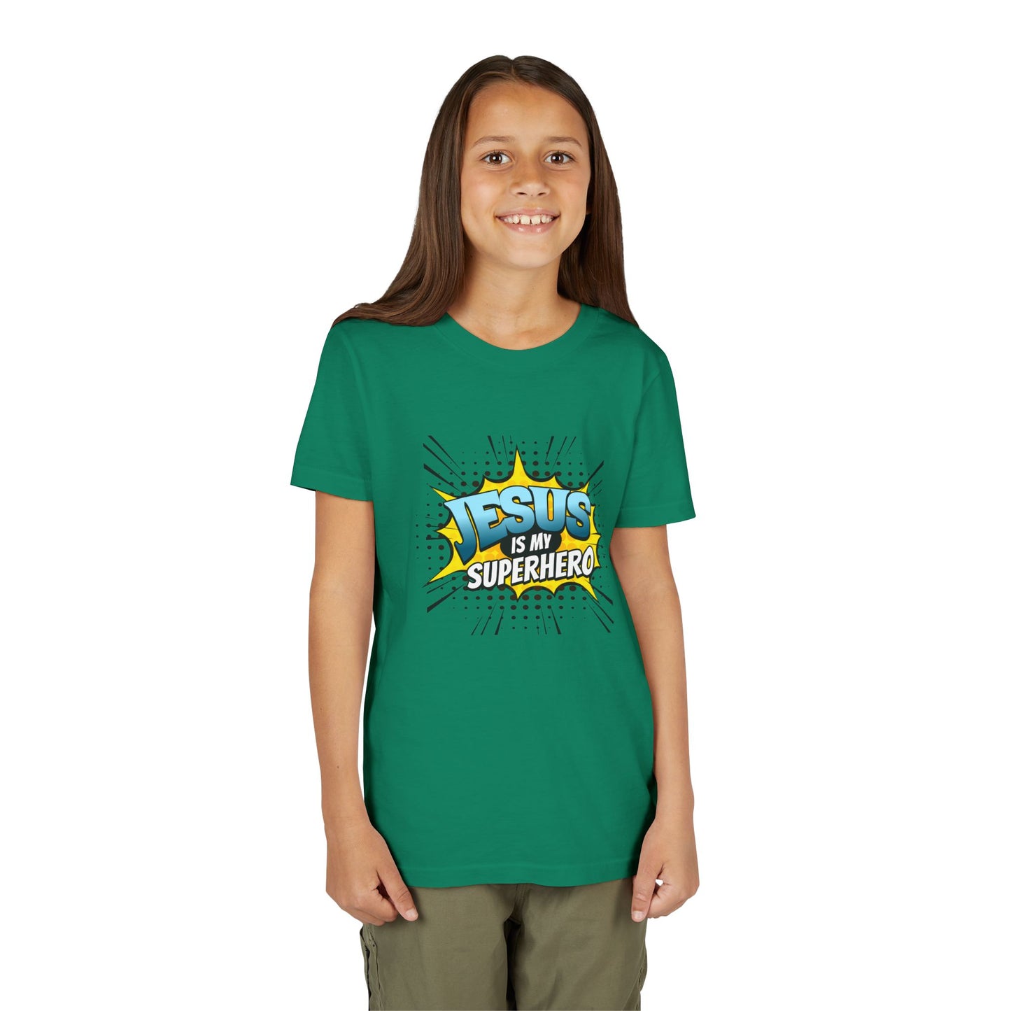 Jesus Is My Superhero Youth Tee