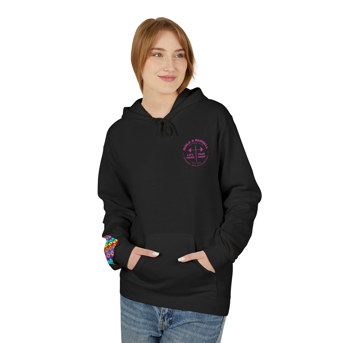 Bible & Barbell Pink Logo Hoodie
