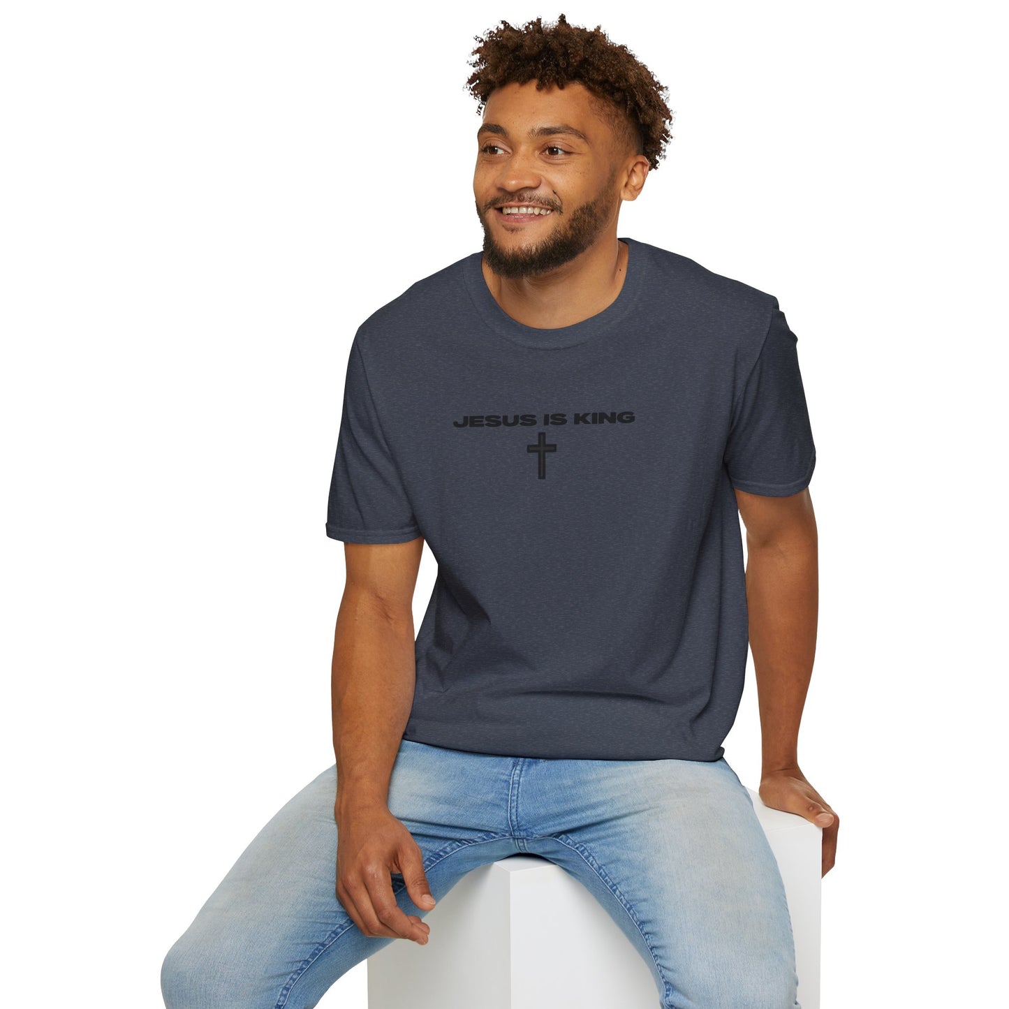 Jesus Is King T‑Shirt — Minimal Christian Cross Faith Tee