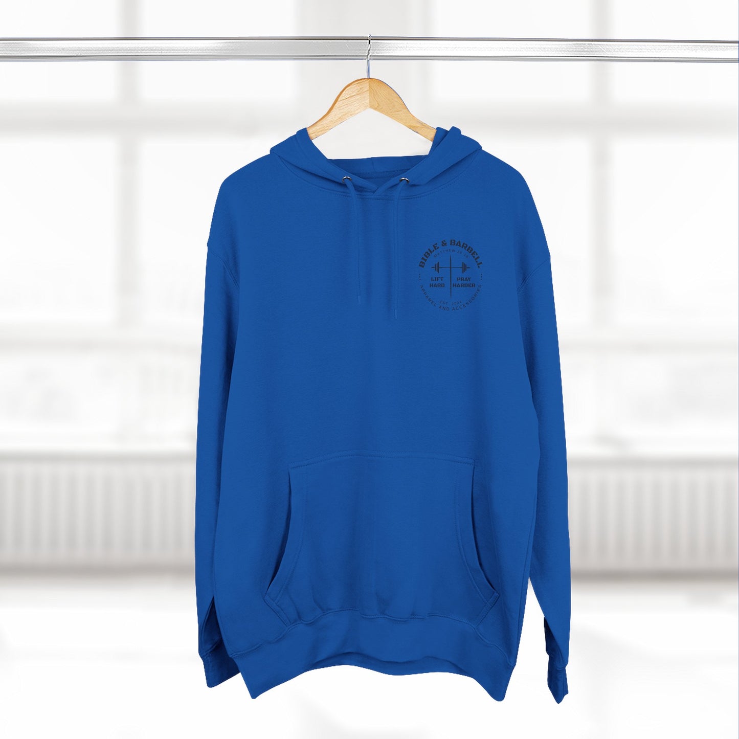 Bible & Barbell Logo Fleece Hoodie | Fitness Gift | Gym Apparel | Christian Hoodie | Workout Wear
