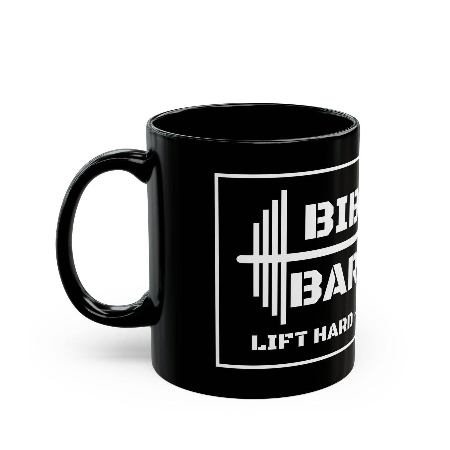 Bible & Barbell Black and White Coffee Mug