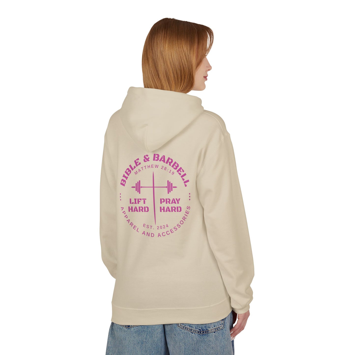 Bible & Barbell Pink Logo Hoodie