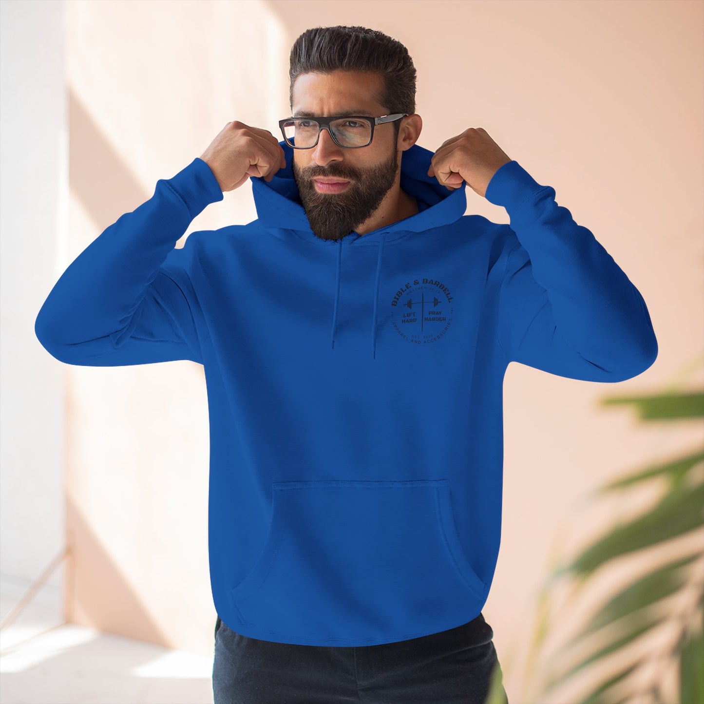 Bible & Barbell Logo Fleece Hoodie | Fitness Gift | Gym Apparel | Christian Hoodie | Workout Wear