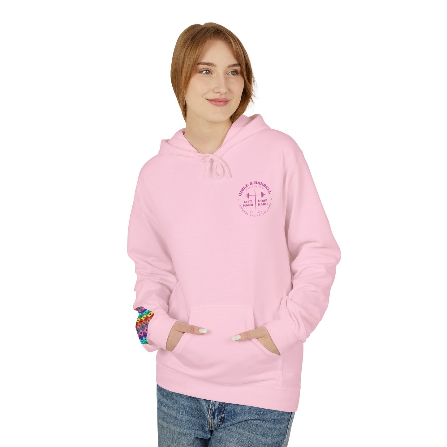 Bible & Barbell Pink Logo Hoodie