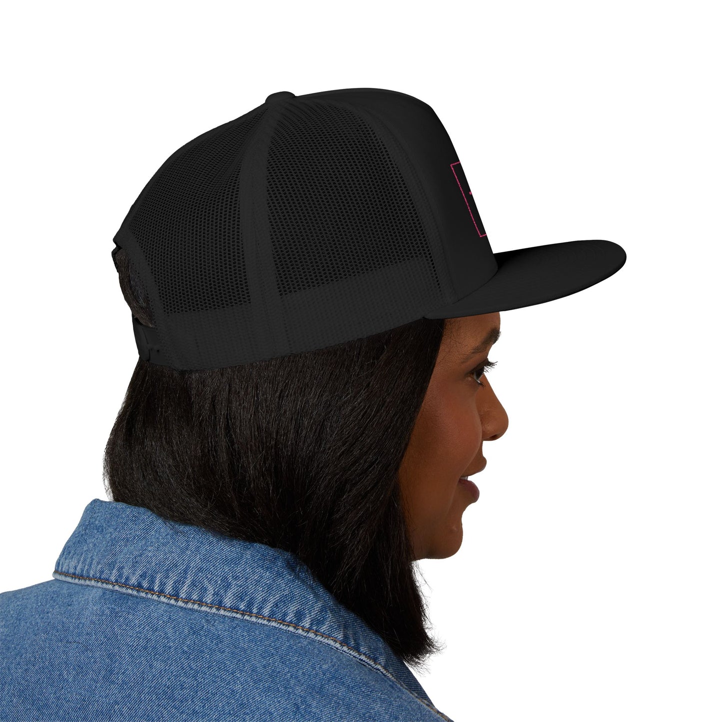 Bible & Barbell Pink Boxed Logo 5 Panel Trucker Cap