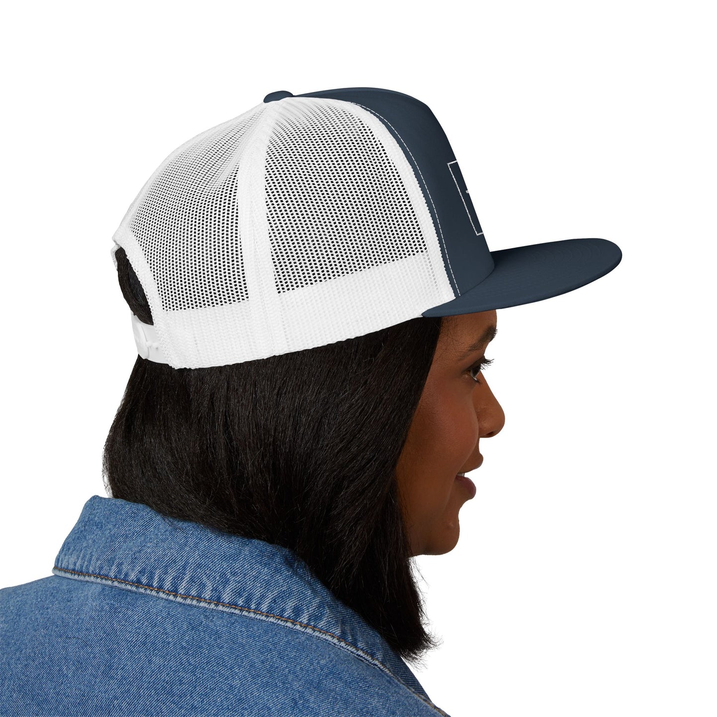 Bible & Barbell White Boxed Logo 5 Panel Trucker Cap