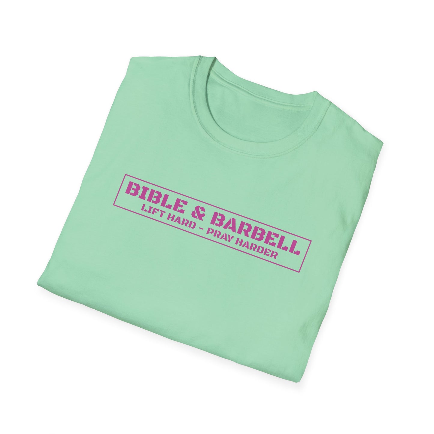 Bible & Barbell Pink Boxed Logo T-Shirt