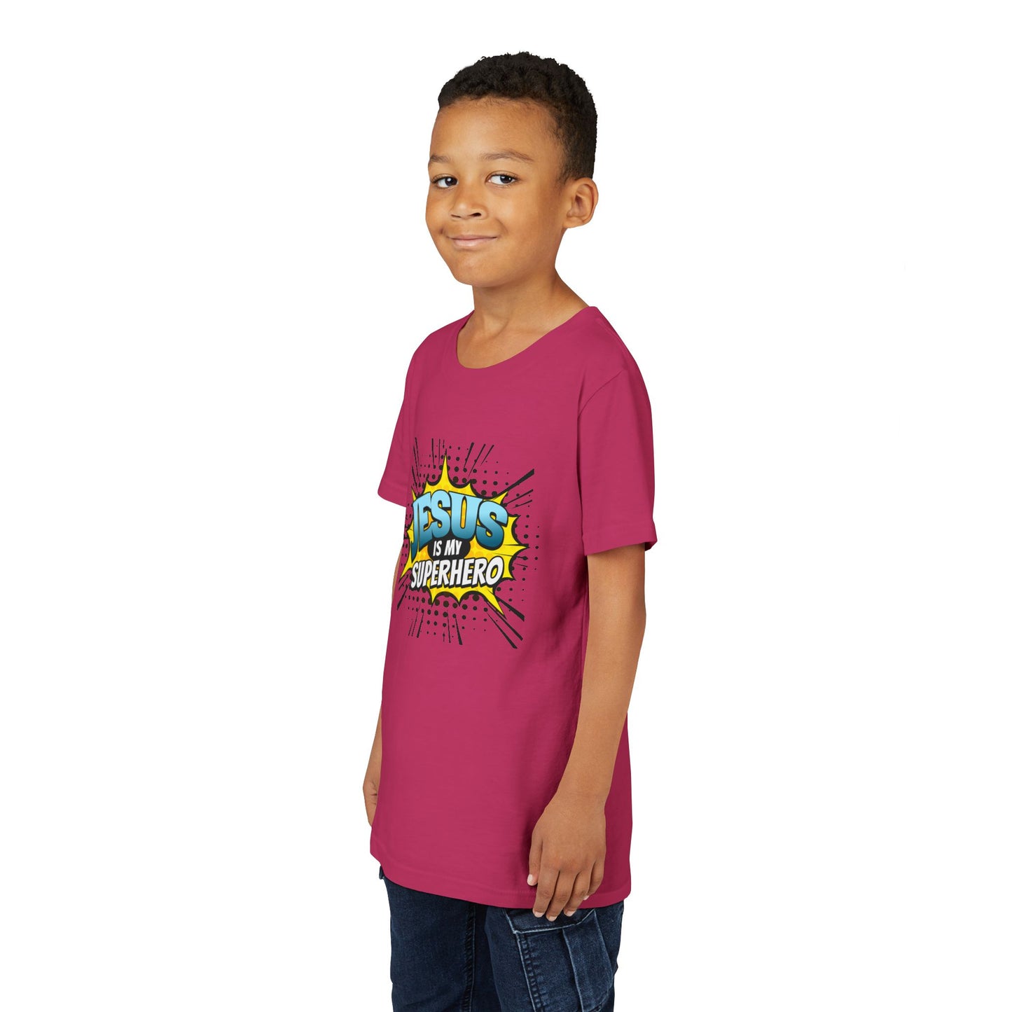 Jesus Is My Superhero Youth Tee