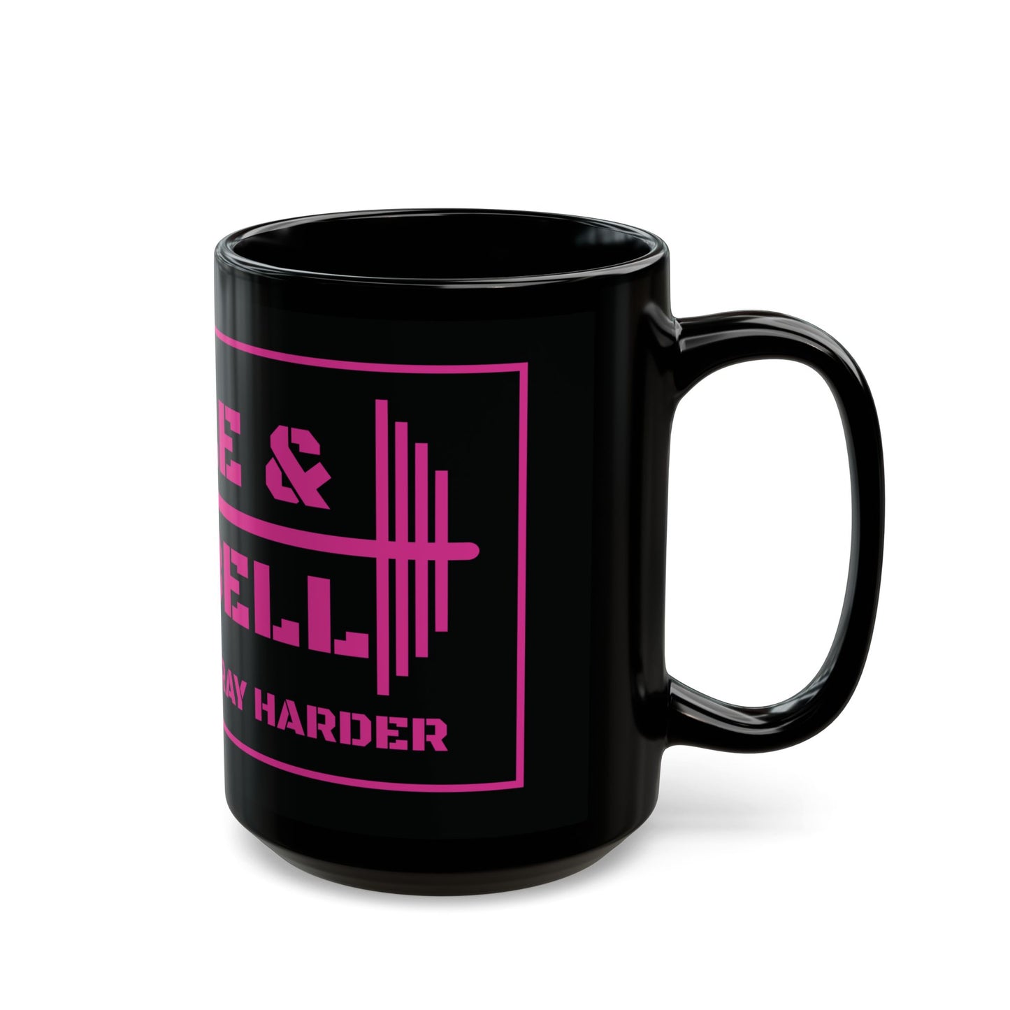Bible & Barbell Black and Pink Mug