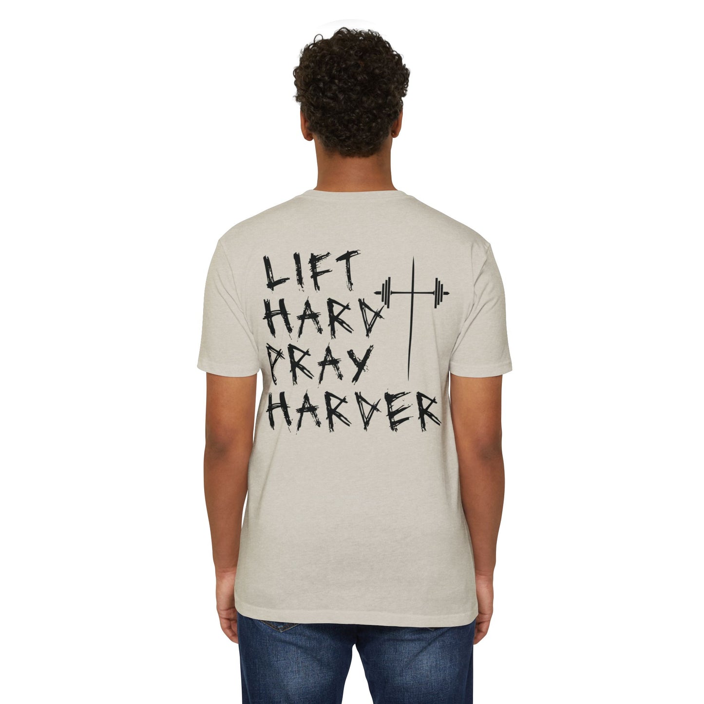 Lift Hard Pray Harder Unisex T-Shirt, Motivational Gym Tee