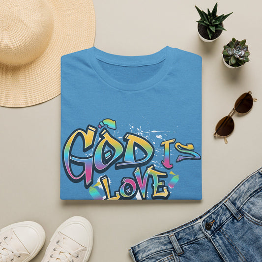 God Is Love T-Shirt — Colorful Graffiti Faith Tee