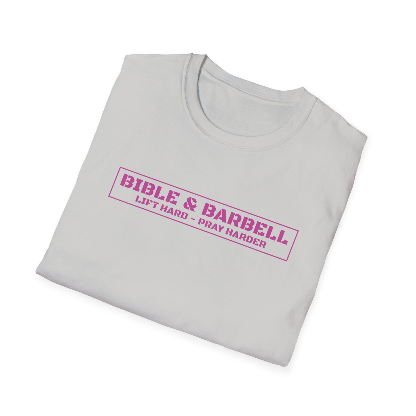 Bible & Barbell Pink Boxed Logo T-Shirt