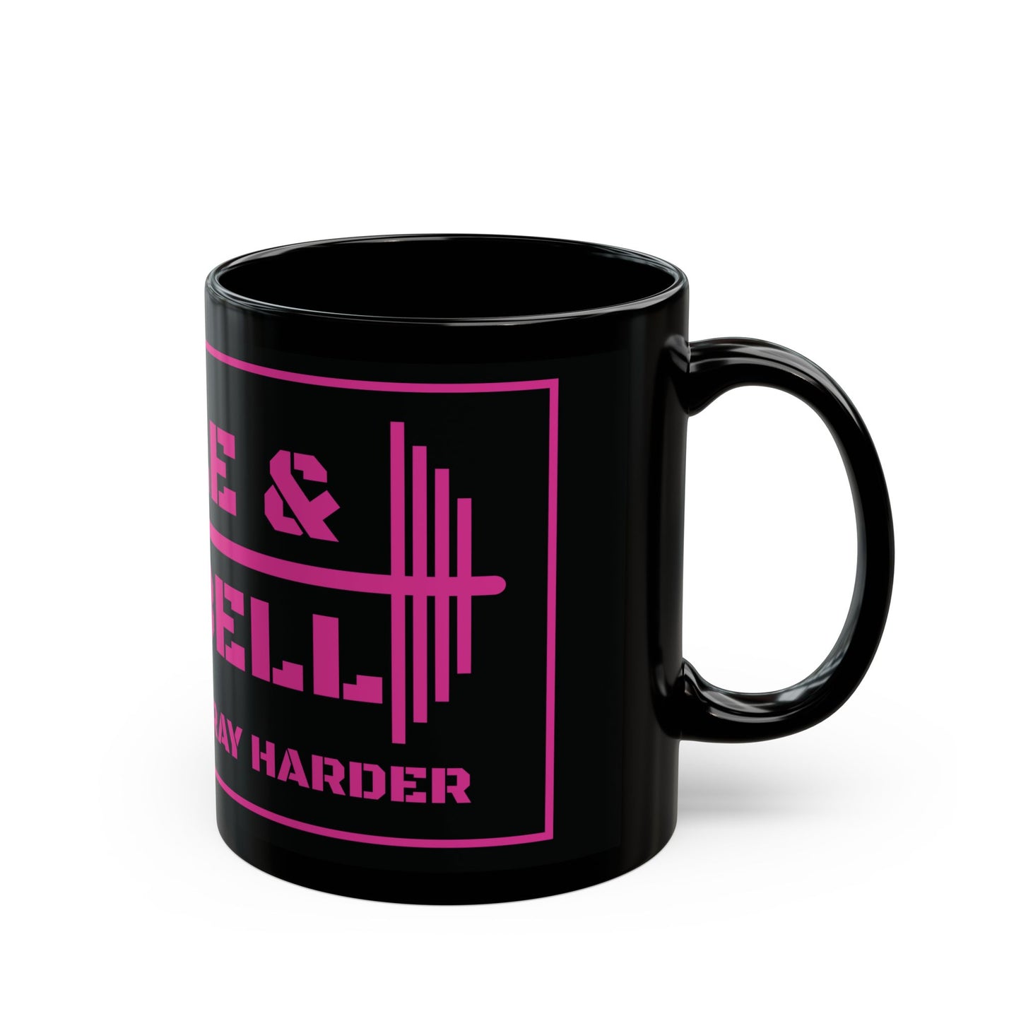 Bible & Barbell Black and Pink Mug