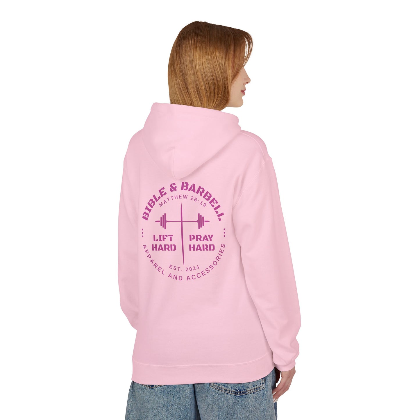 Bible & Barbell Pink Logo Hoodie
