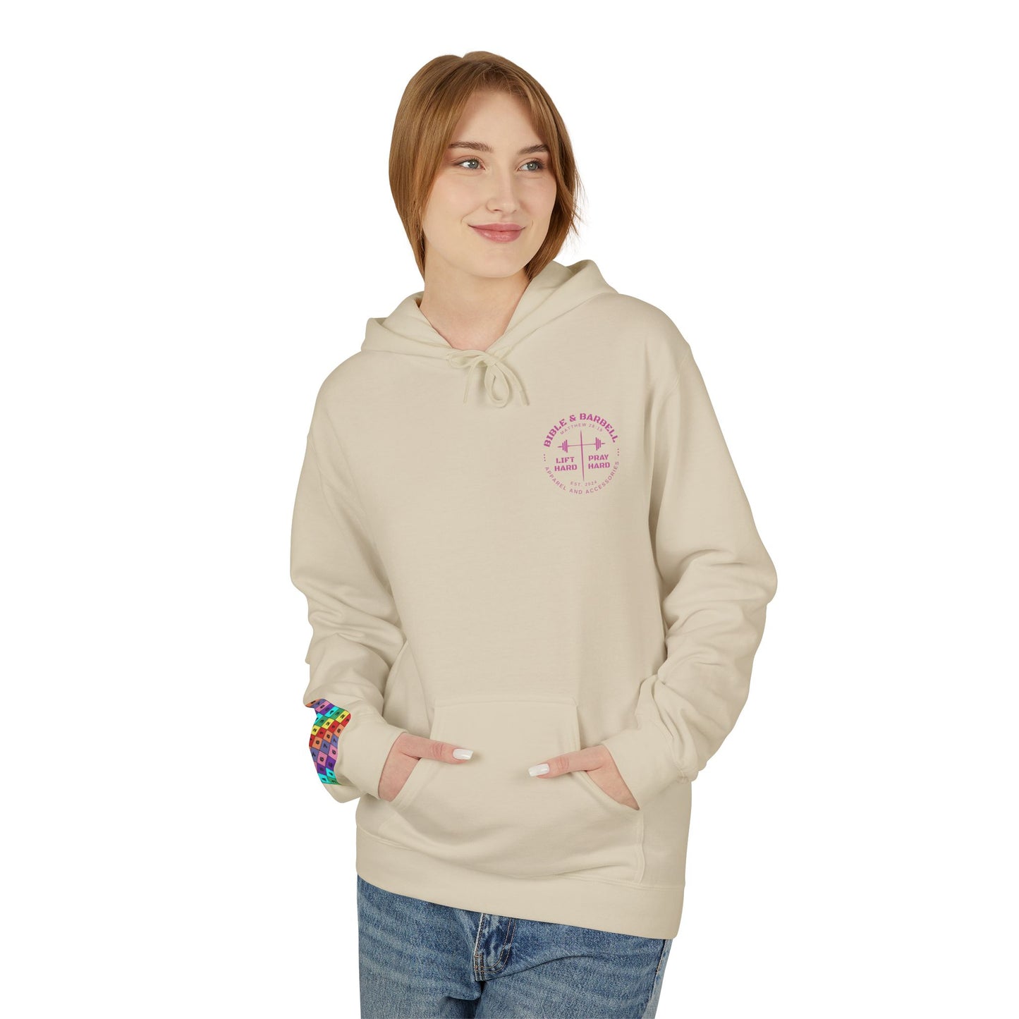 Bible & Barbell Pink Logo Hoodie