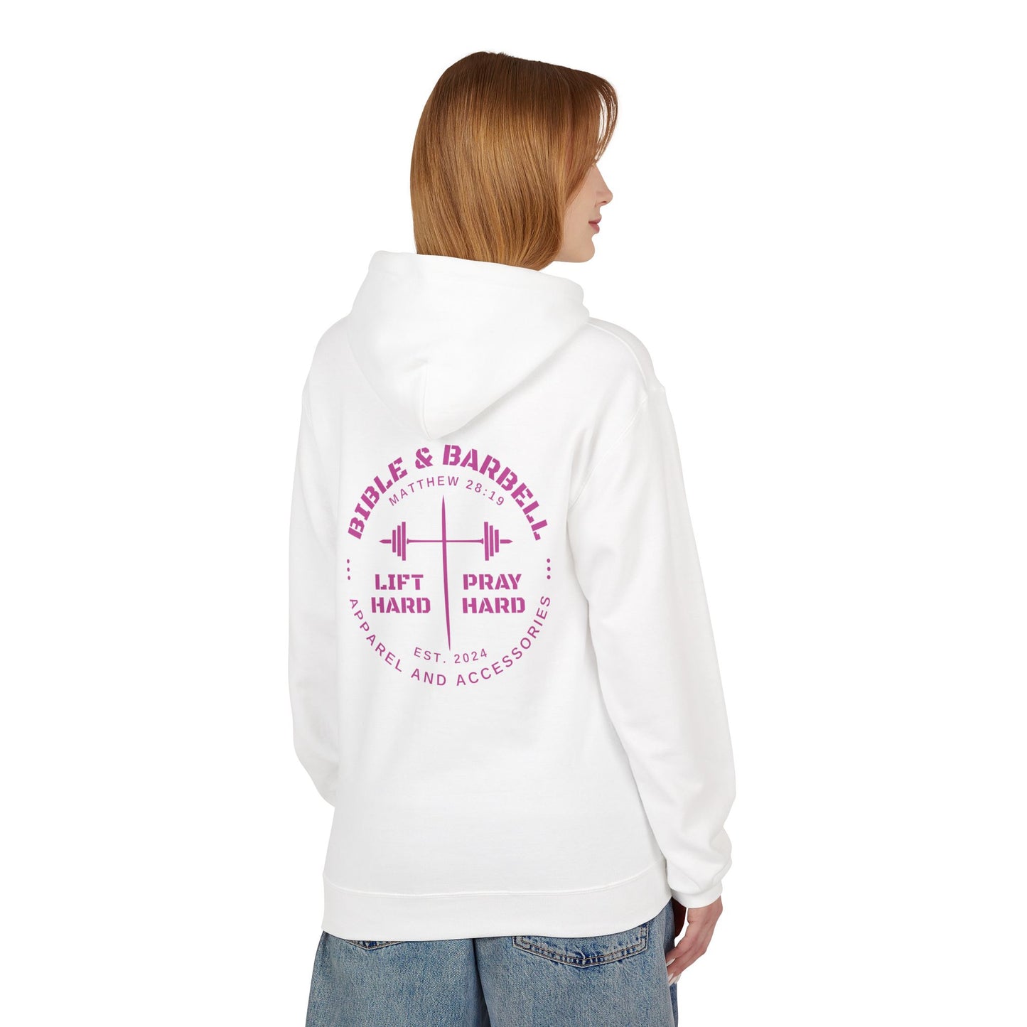 Bible & Barbell Pink Logo Hoodie