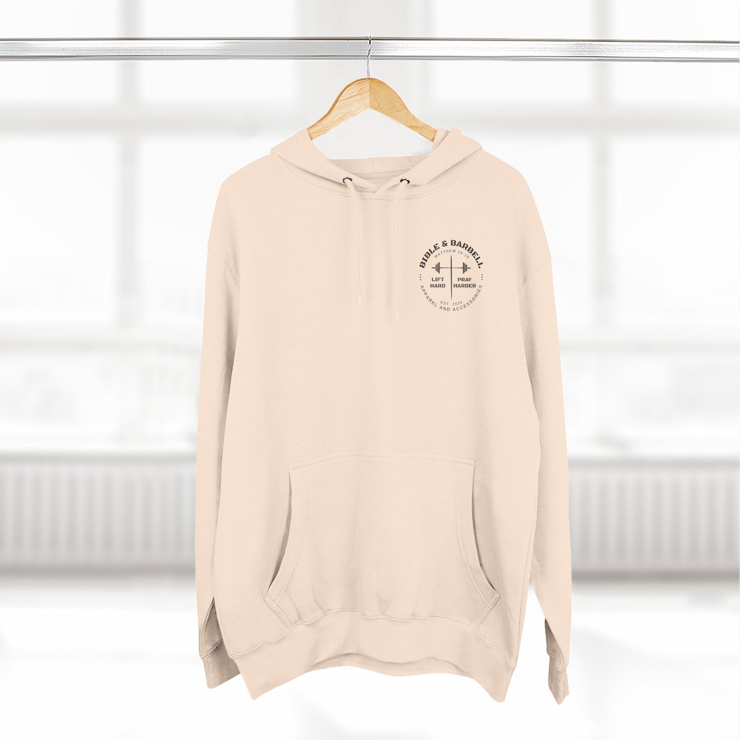 Bible & Barbell Logo Fleece Hoodie | Fitness Gift | Gym Apparel | Christian Hoodie | Workout Wear