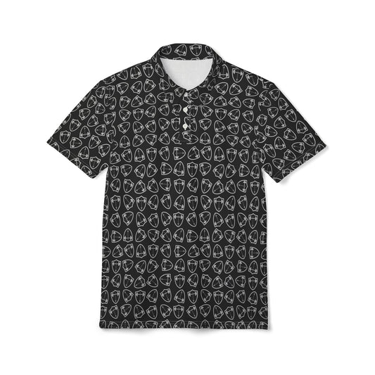 Bible & Barbell Logo Patterned Polo Shirt — All-Over Printed Golf Shirt