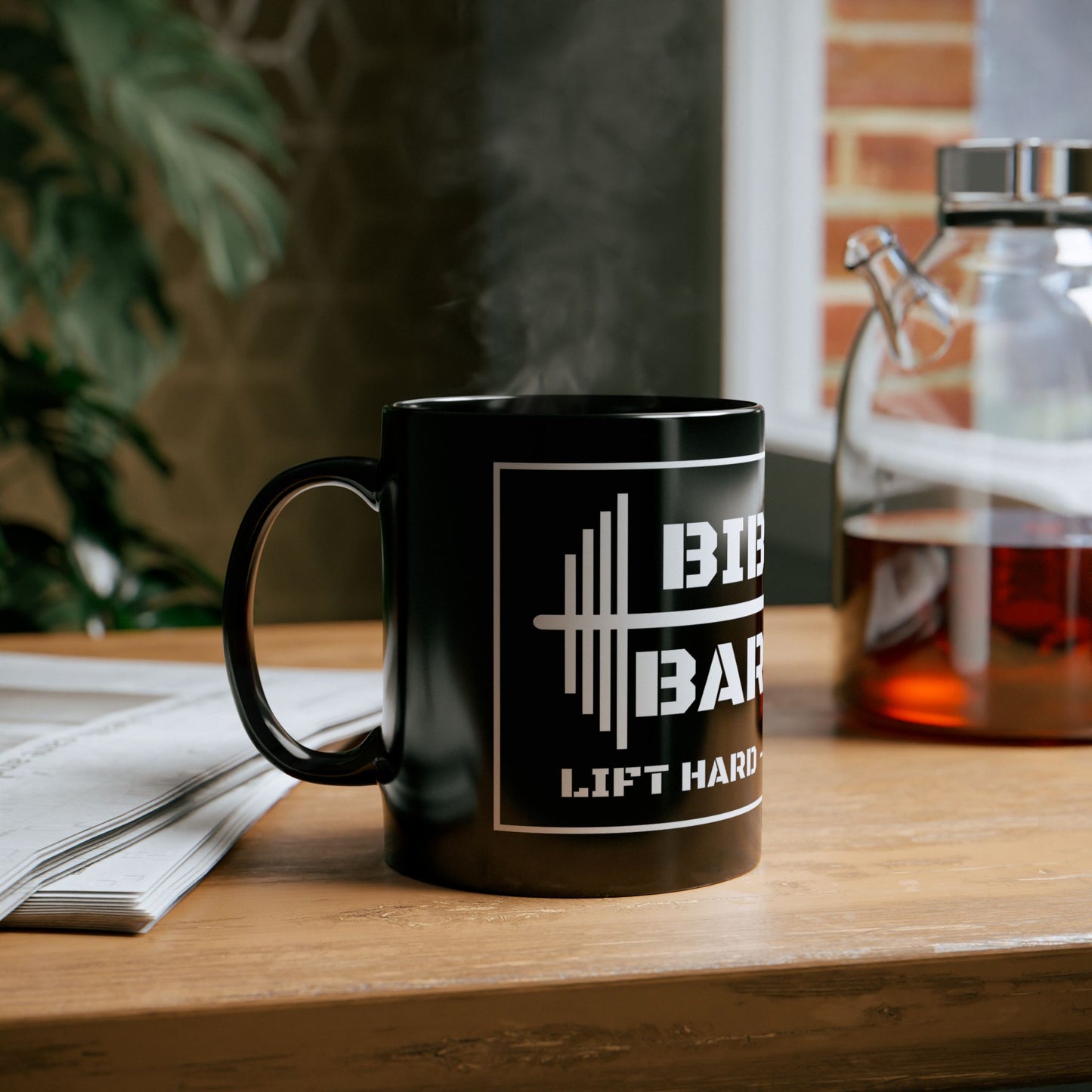 Bible & Barbell Black and White Coffee Mug