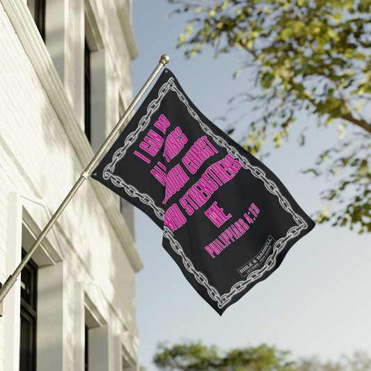 'I Can Do All Things' - Philippians 4:13 Pink Gym Flag