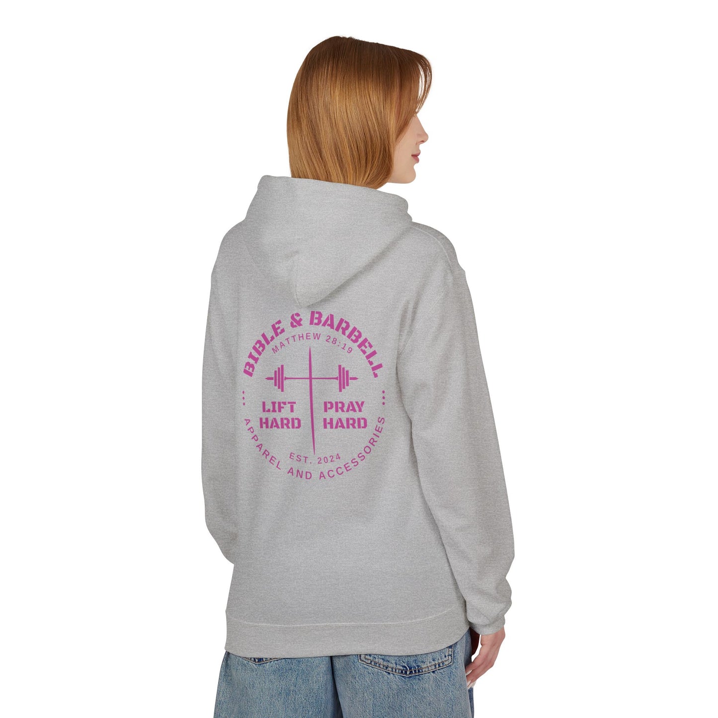 Bible & Barbell Pink Logo Hoodie