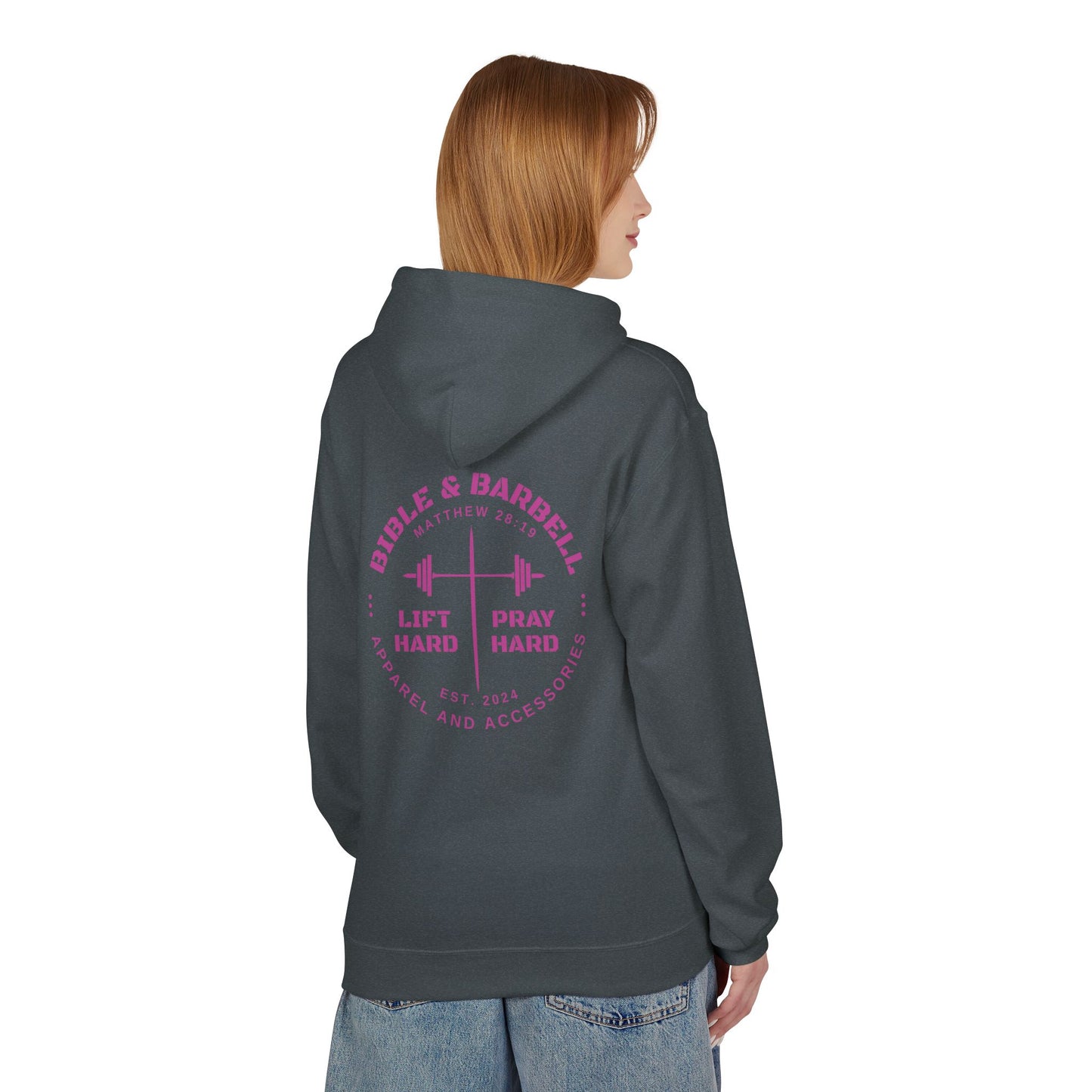Bible & Barbell Pink Logo Hoodie