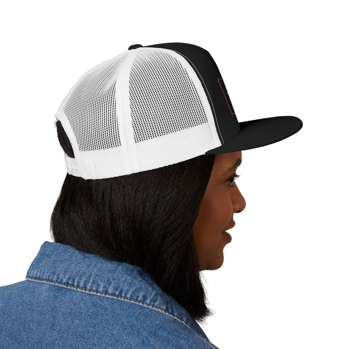 Bible & Barbell Pink Boxed Logo 5 Panel Trucker Cap