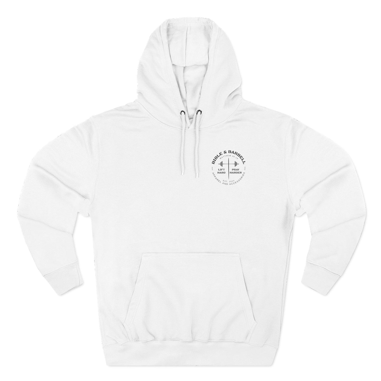 Bible & Barbell Logo Fleece Hoodie | Fitness Gift | Gym Apparel | Christian Hoodie | Workout Wear