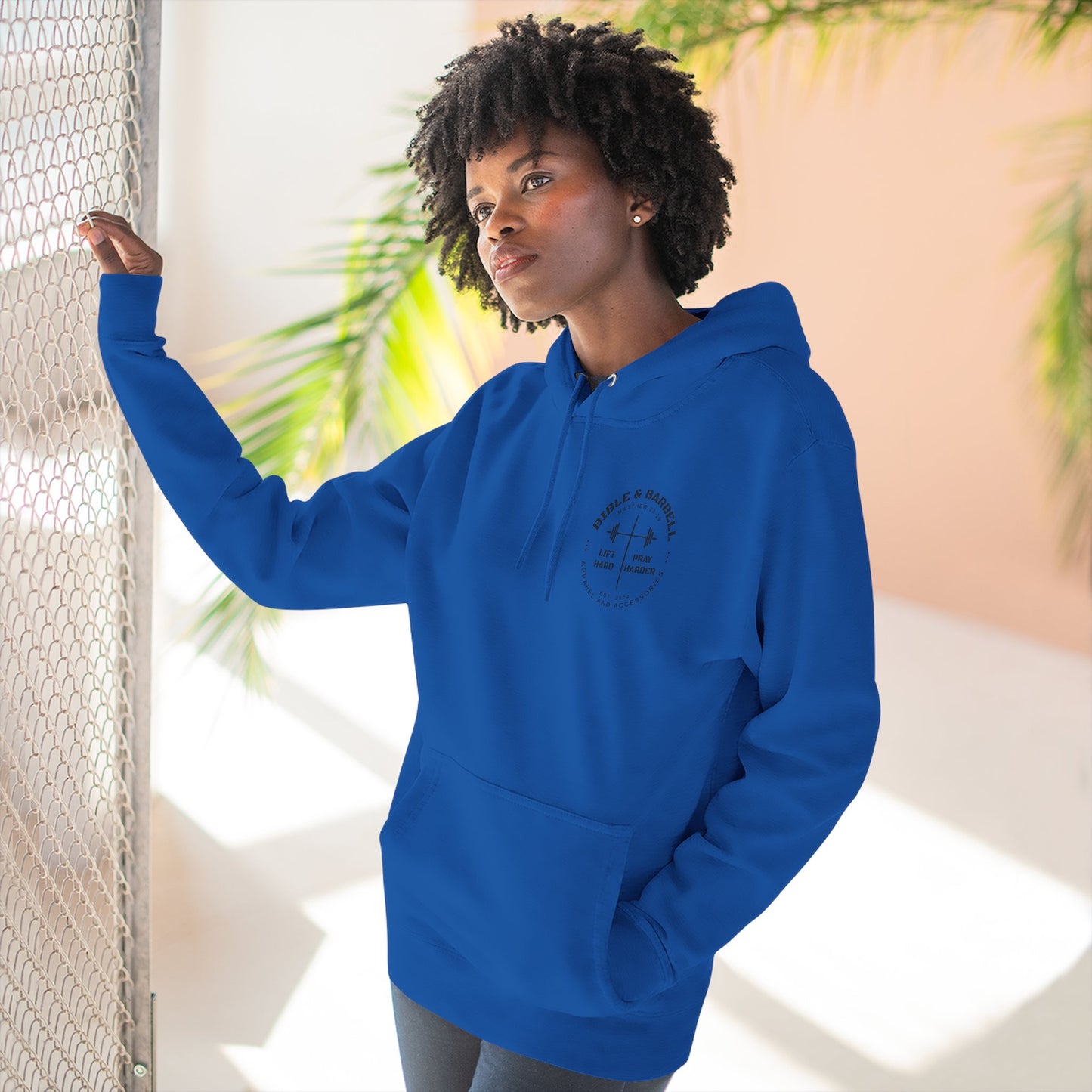 Bible & Barbell Logo Fleece Hoodie | Fitness Gift | Gym Apparel | Christian Hoodie | Workout Wear