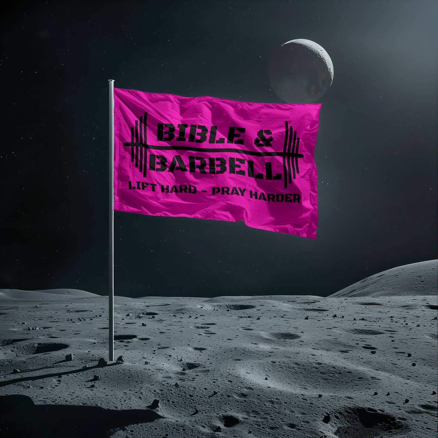 Bible & Barbell Pink Gym Flag
