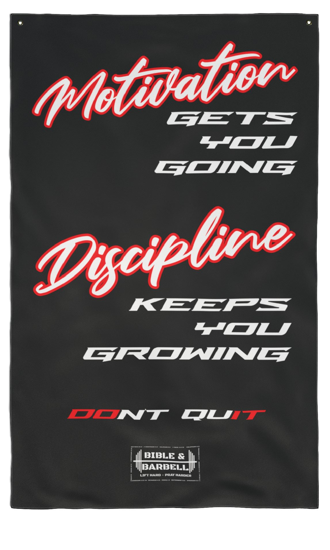 Motivation vs. Discipline Gym Flag 36"x60"
