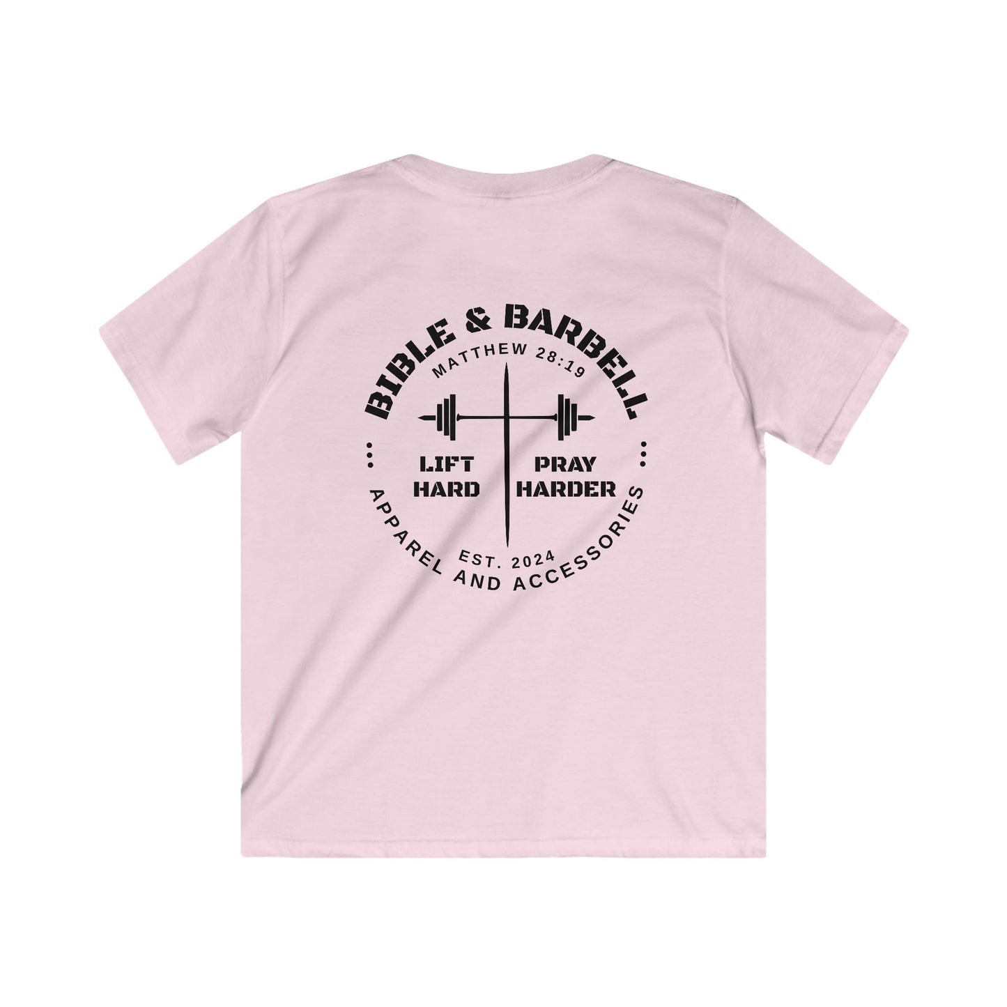 Kids Fitness Tee, Inspirational T-Shirt, Gym Kids Apparel, Motivational Youth Shirt, Great for Active Kids, Bible and Barbell Shirt