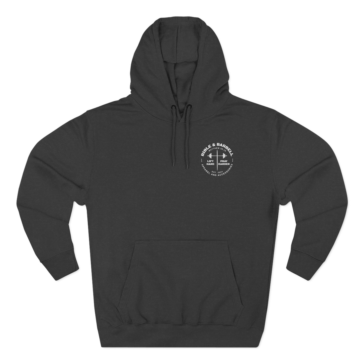 Bible & Barbell Logo Fleece Hoodie | Fitness Gift | Gym Apparel | Christian Hoodie | Workout Wear