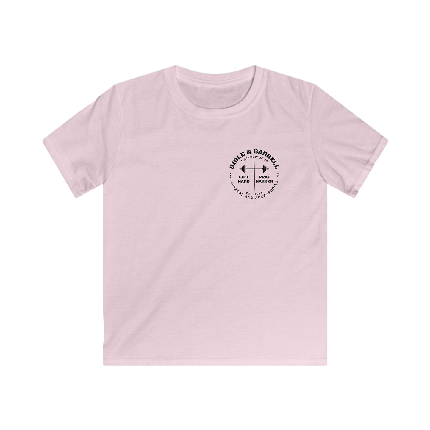 Kids Fitness Tee, Inspirational T-Shirt, Gym Kids Apparel, Motivational Youth Shirt, Great for Active Kids, Bible and Barbell Shirt