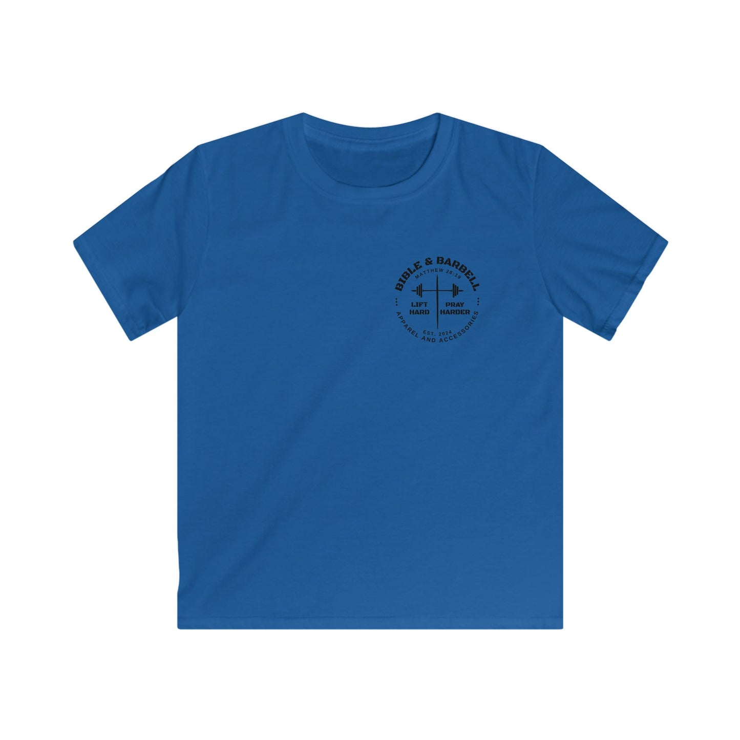 Kids Fitness Tee, Inspirational T-Shirt, Gym Kids Apparel, Motivational Youth Shirt, Great for Active Kids, Bible and Barbell Shirt