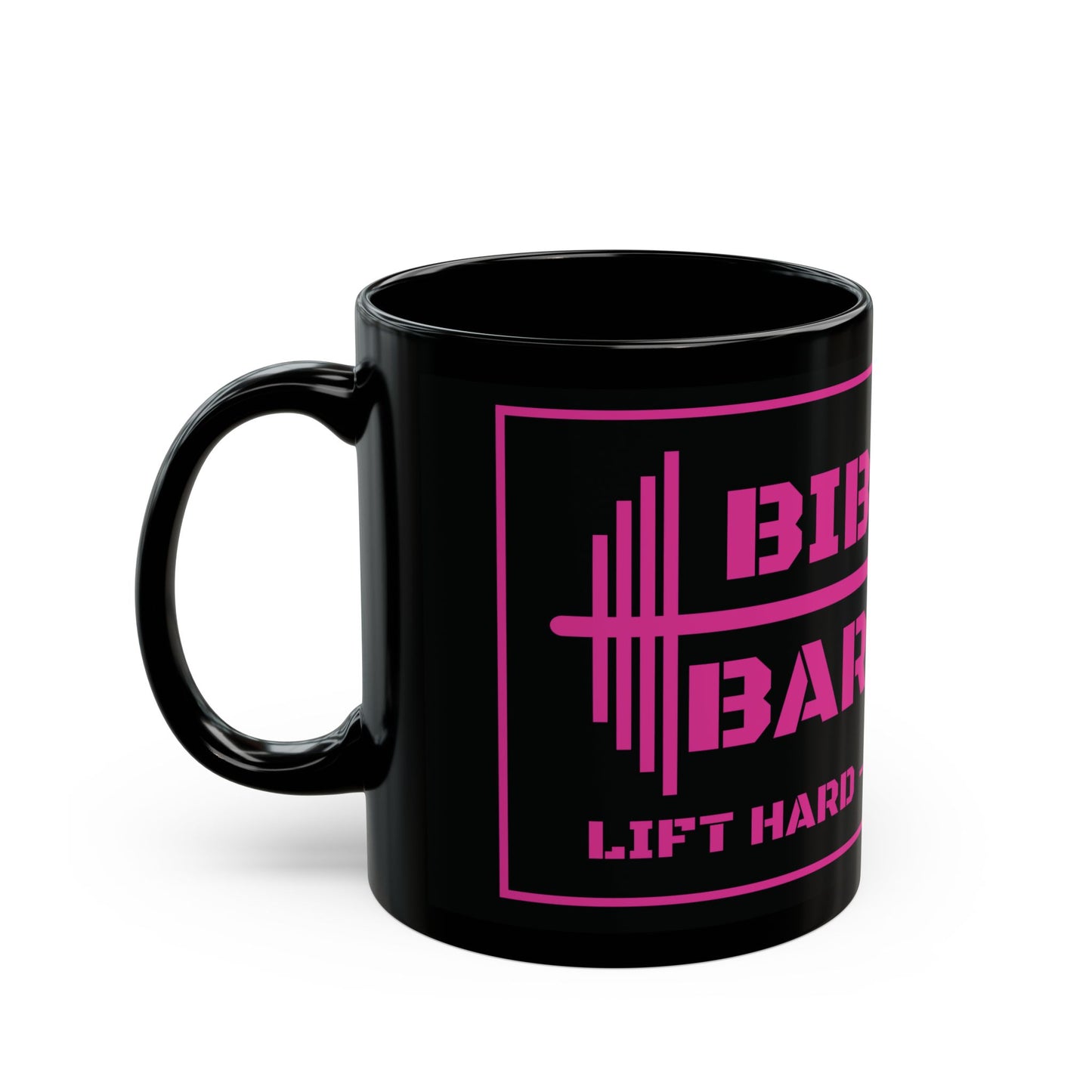 Bible & Barbell Black and Pink Mug