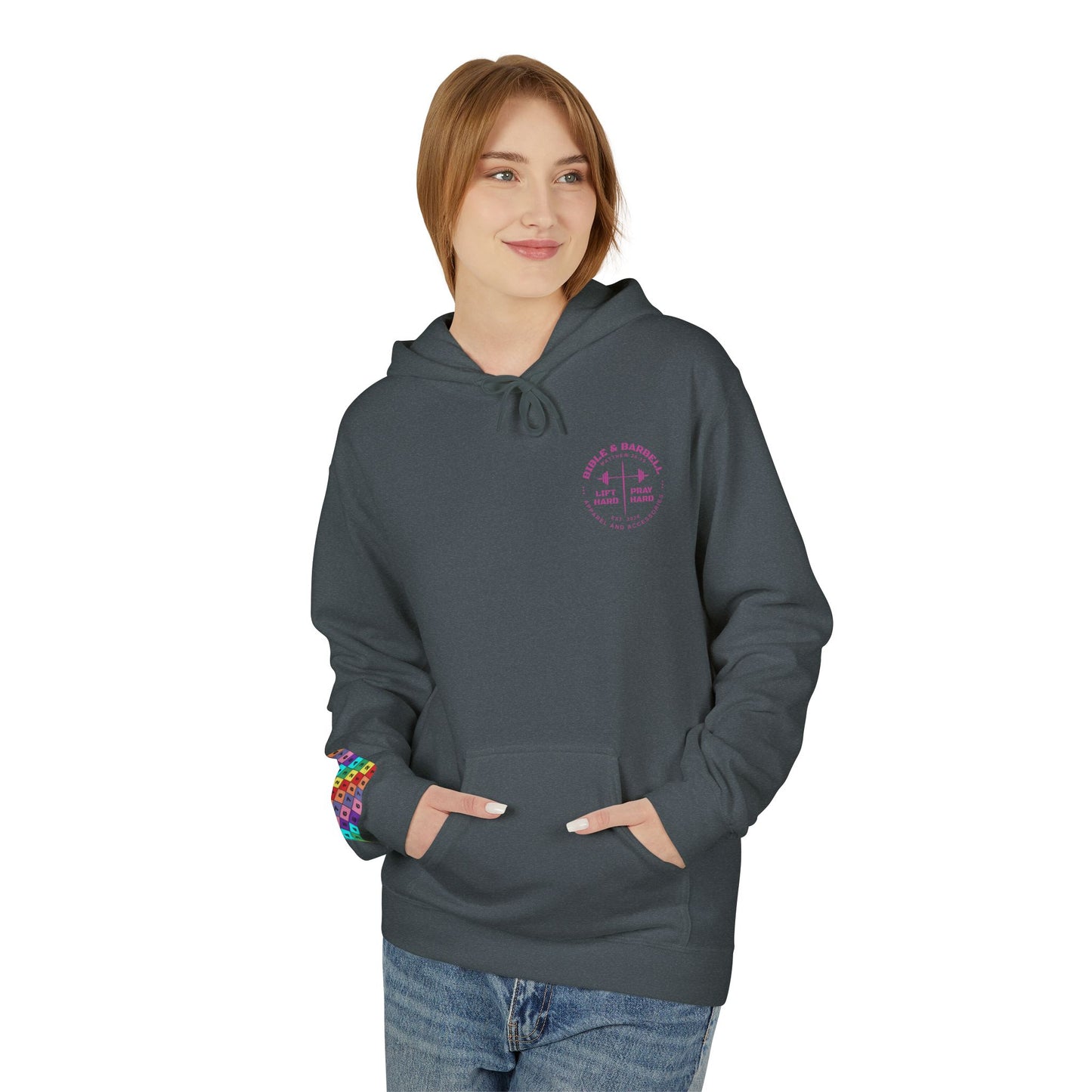 Bible & Barbell Pink Logo Hoodie