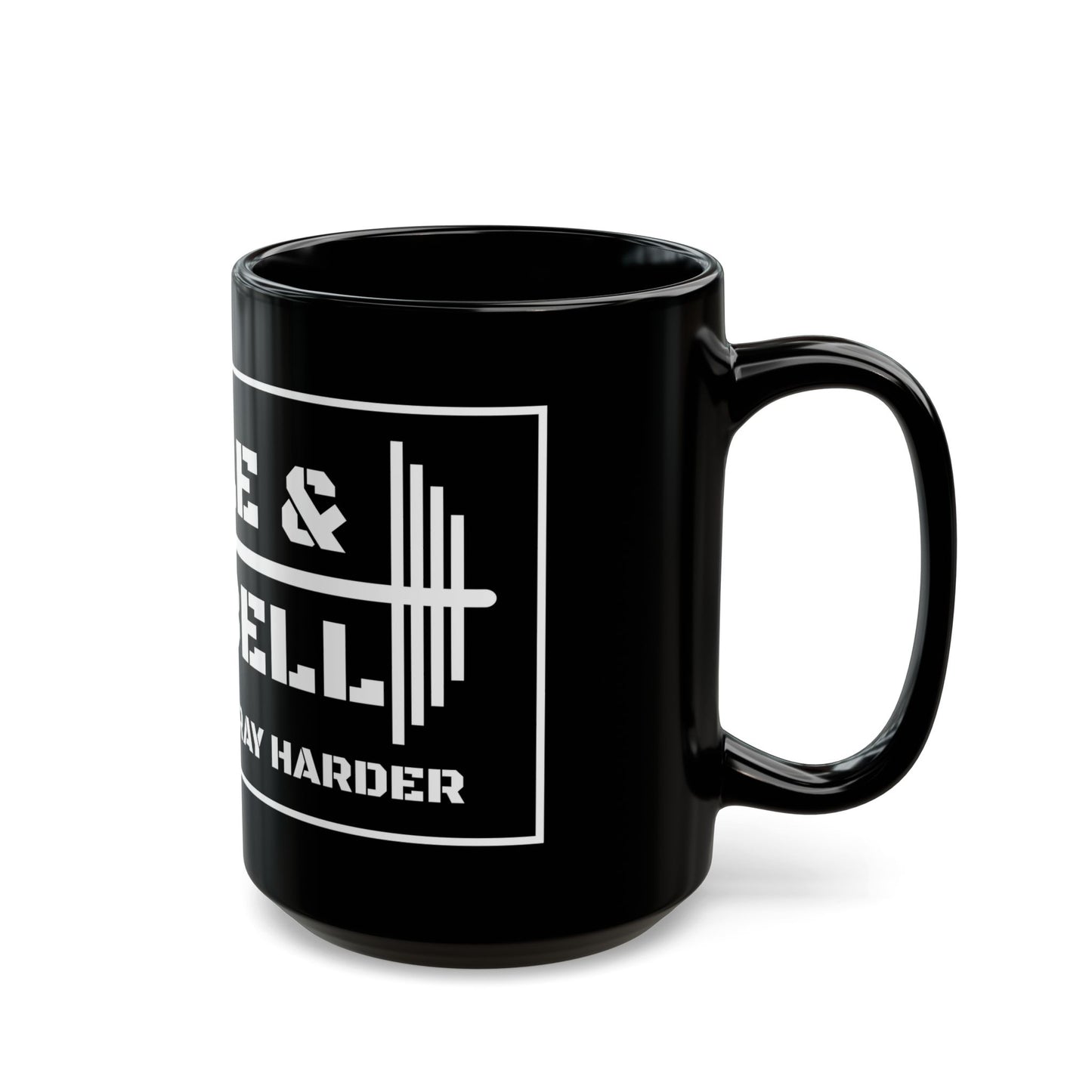 Bible & Barbell Black and White Coffee Mug