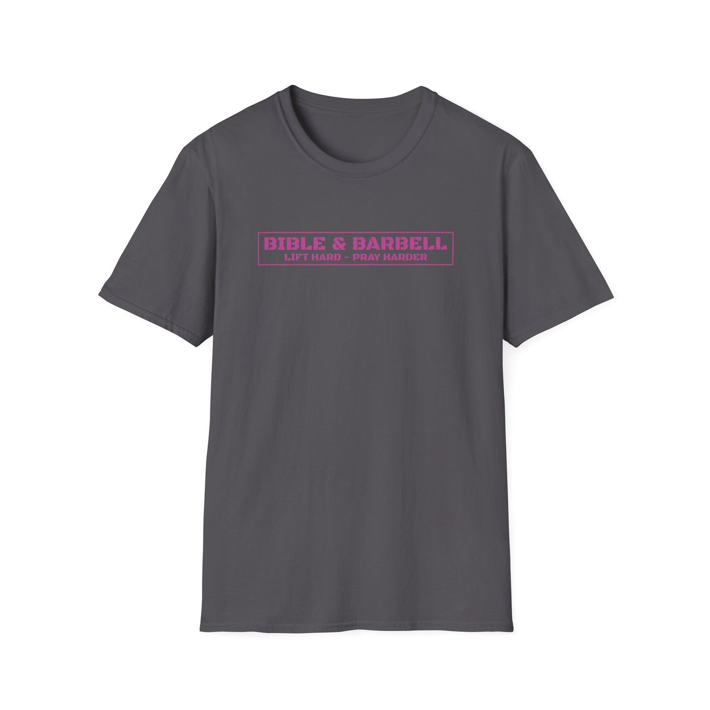 Bible & Barbell Pink Boxed Logo T-Shirt