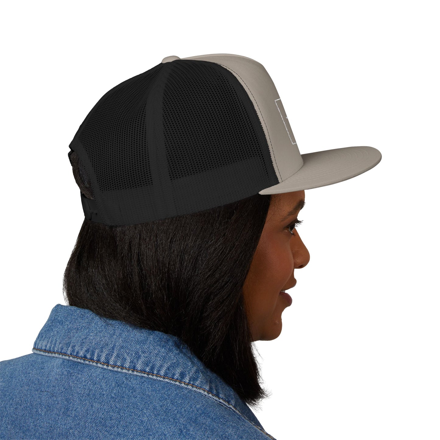Bible & Barbell White Boxed Logo 5 Panel Trucker Cap