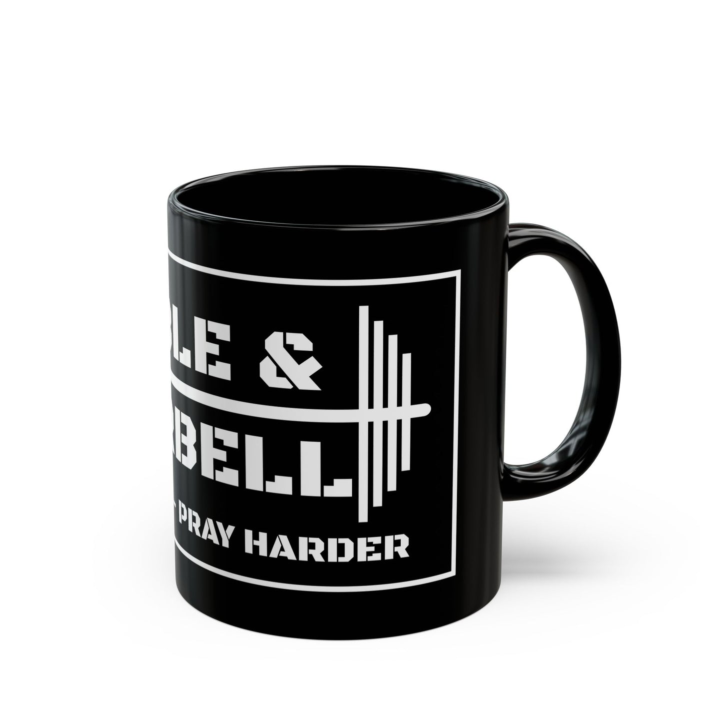 Bible & Barbell Black and White Coffee Mug
