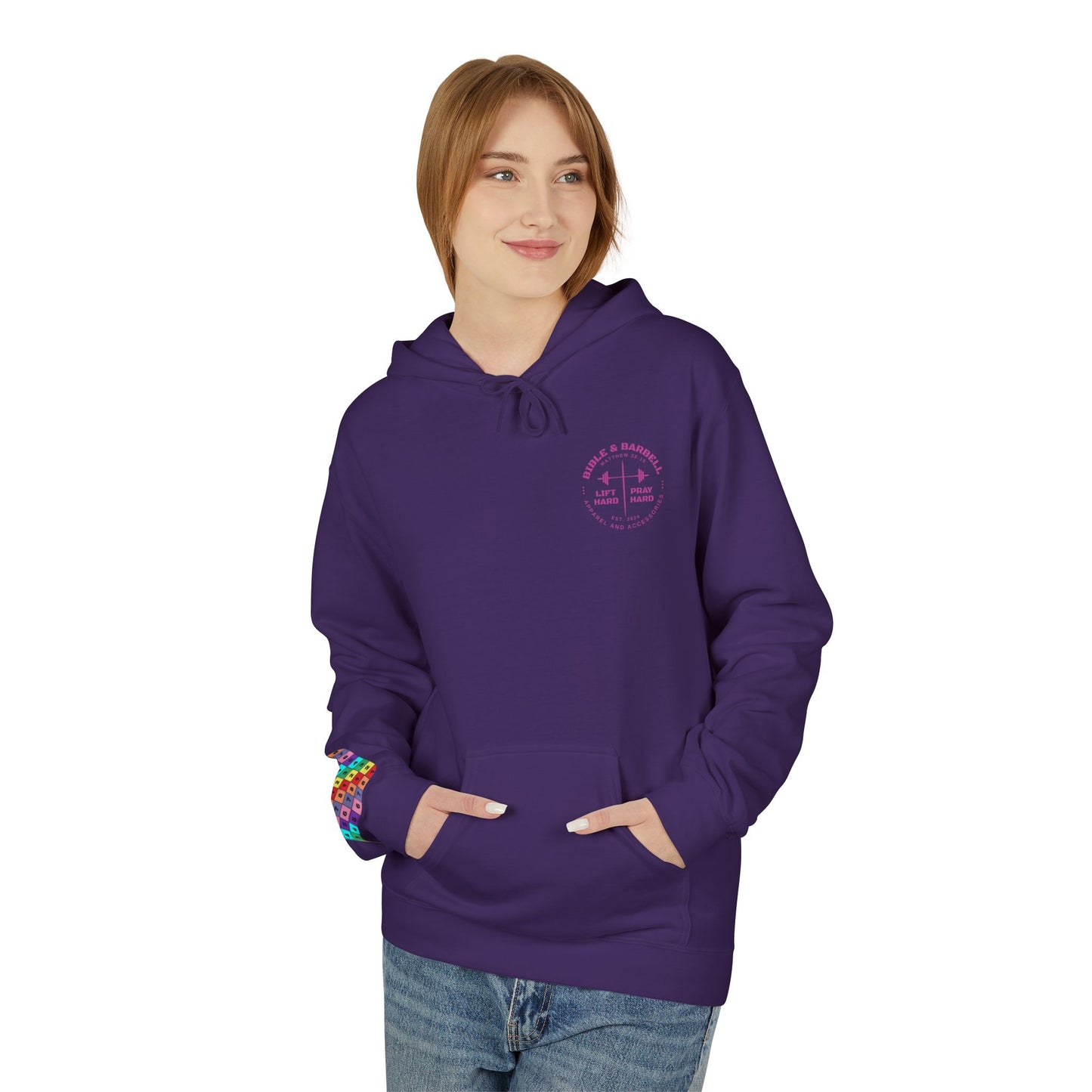 Bible & Barbell Pink Logo Hoodie