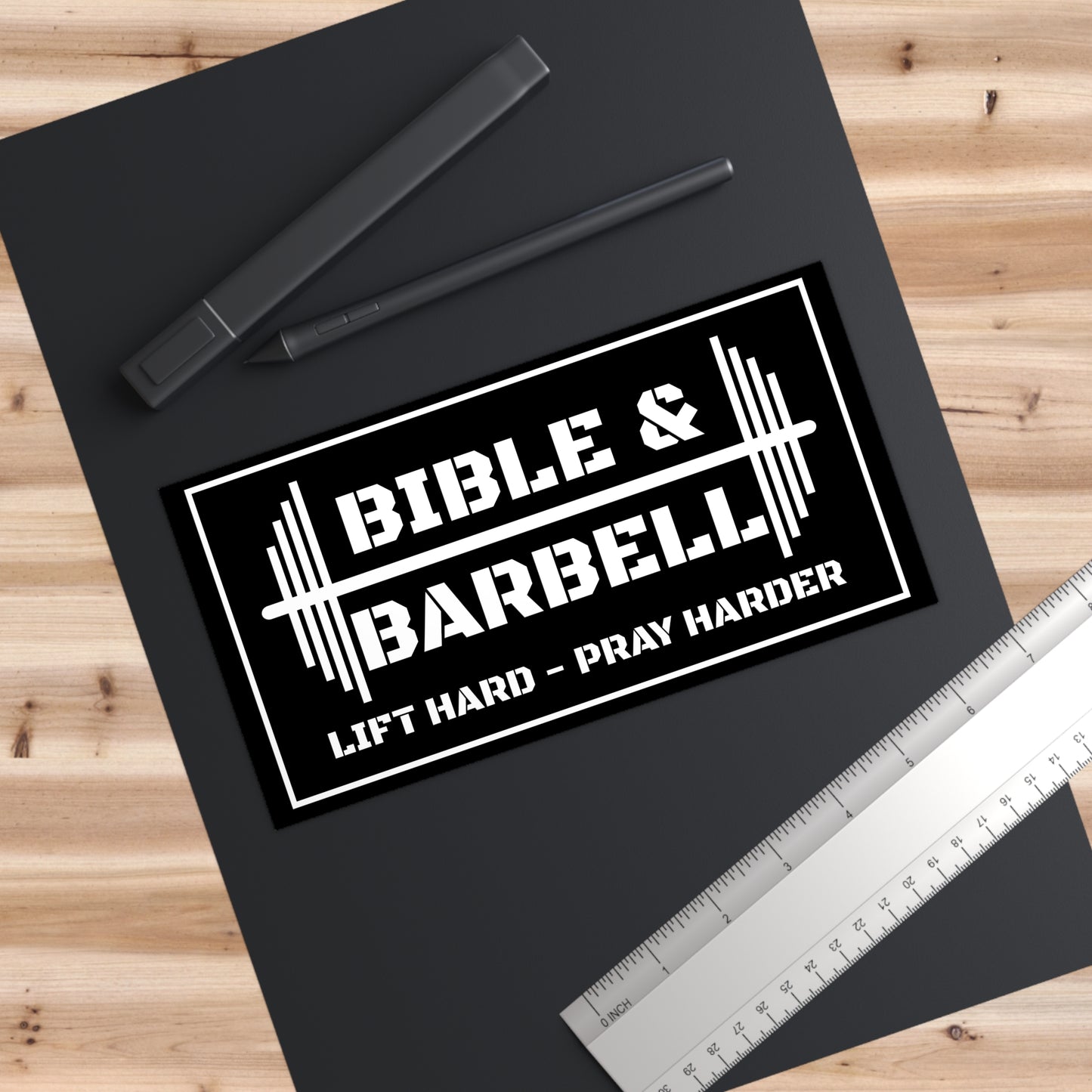 Bible & Barbell Bumper Sticker
