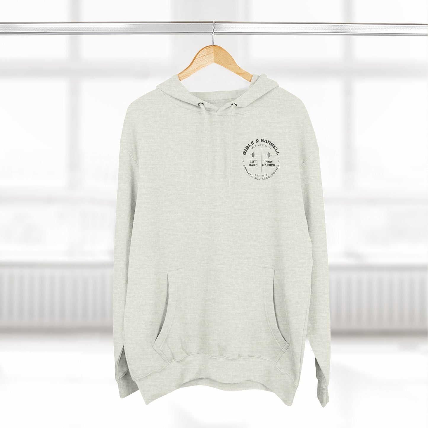 Bible & Barbell Logo Fleece Hoodie | Fitness Gift | Gym Apparel | Christian Hoodie | Workout Wear